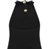 Abeda Cotton Top With Hardware – Black
