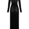 Acadia Diamante Long Sleeve Maxi Dress – Black Acadia Diamante Long Sleeve Maxi Dress – Black