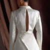 Ada Tailored Satin Blazer – Ivory Ada Tailored Satin Blazer – Ivory