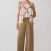 Adelaide Draped Satin Halter Top – Chain Print Adelaide Draped Satin Halter Top – Chain Print