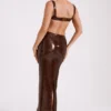 Adoria Sequin Cut Out Maxi Dress – Chocolate Adoria Sequin Cut Out Maxi Dress – Chocolate
