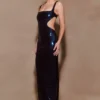 Adoria Sequin Cut Out Maxi Dress – Navy Adoria Sequin Cut Out Maxi Dress – Navy