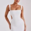 Adoria Sequin Cut Out Maxi Dress – White Adoria Sequin Cut Out Maxi Dress – White