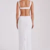 Adoria Sequin Cut Out Maxi Dress – White Adoria Sequin Cut Out Maxi Dress – White