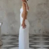 Adoria Sequin Cut Out Maxi Dress – White Adoria Sequin Cut Out Maxi Dress – White