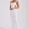 Adoria Sequin Cut Out Maxi Dress – White Adoria Sequin Cut Out Maxi Dress – White