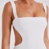 Adoria Sequin Cut Out Maxi Dress – White Adoria Sequin Cut Out Maxi Dress – White