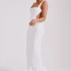 Adoria Sequin Cut Out Maxi Dress – White Adoria Sequin Cut Out Maxi Dress – White
