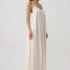 Adriana Satin Gathered Maxi Dress – Buttercream Adriana Satin Gathered Maxi Dress – Buttercream