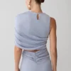 Adrienne One Shoulder Lurex Top – Pastel Blue Adrienne One Shoulder Lurex Top – Pastel Blue
