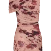 Adrienne One Shoulder Mesh Mini Dress – Nude Blurred Floral Print