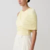 Adrienne One Shoulder Slinky Top – Lemon Adrienne One Shoulder Slinky Top – Lemon