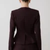 Agatha Square Neck Blazer – Plum Pinstripe Agatha Square Neck Blazer – Plum Pinstripe