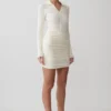 Agness Long Sleeve Button Up Knit Dress – Ivory Agness Long Sleeve Button Up Knit Dress – Ivory
