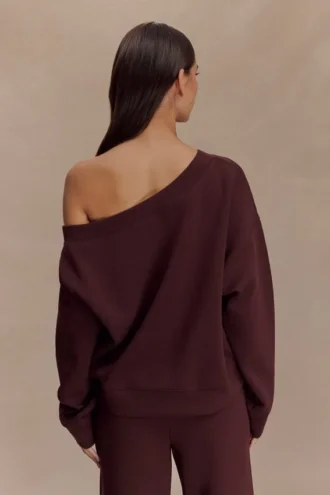 Aiden Slouchy Crew Jumper – Chocolate