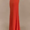 Ainsley Asymmetrical Maxi Skirt With Floral Hardware – Burnt Orange Ainsley Asymmetrical Maxi Skirt With Floral Hardware – Burnt Orange