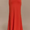 Ainsley Asymmetrical Maxi Skirt With Floral Hardware – Burnt Orange Ainsley Asymmetrical Maxi Skirt With Floral Hardware – Burnt Orange