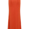 Ainsley Asymmetrical Maxi Skirt With Floral Hardware – Burnt Orange Ainsley Asymmetrical Maxi Skirt With Floral Hardware – Burnt Orange