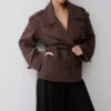 Alden Short Trench Jacket – Chocolate Alden Short Trench Jacket – Chocolate