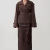 Alden Short Trench Jacket – Chocolate Alden Short Trench Jacket – Chocolate