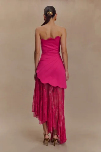 Aleena Satin And Lace Maxi Dress – Dragonfruit