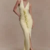 Alessandra Slinky Ruffle Maxi Dress – Lemon Alessandra Slinky Ruffle Maxi Dress – Lemon