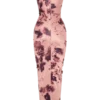 Alessandra Slinky Ruffle Maxi Dress – Pink Blurred Floral Print