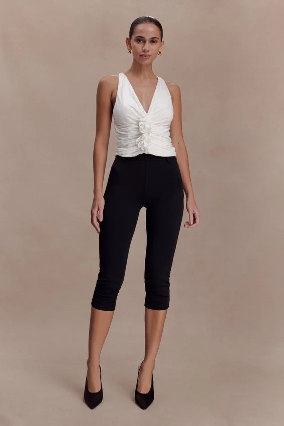 Alessandra Slinky Ruffle Top – Ivory Alessandra Slinky Ruffle Top – Ivory
