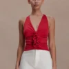 Alessandra Slinky Ruffle Top – Ruby