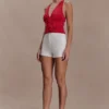 Alessandra Slinky Ruffle Top – Ruby