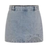 Alessia Embroidered Denim Mini Skirt – Light Vintage Alessia Embroidered Denim Mini Skirt – Light Vintage