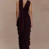 Alex Chiffon Maxi Dress – Cacao Brown