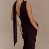 Alex Chiffon Maxi Dress – Cacao Brown