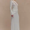 Alexius One Shoulder Knit Maxi Dress – Ivory