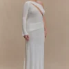 Alexius One Shoulder Knit Maxi Dress – Ivory