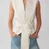 Alina Waist Tie Sleeveless Top – Stripe Alina Waist Tie Sleeveless Top – Stripe