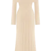 Alonza Long Sleeve Knit Midi Dress – Cream