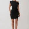 Alyn Off Shoulder Draped Mini Dress – Black Alyn Off Shoulder Draped Mini Dress – Black