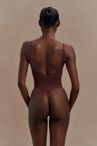 Alyssa Backless Shapewear Bodysuit – Espresso