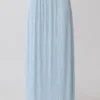 Amaris Gathered Plisse Maxi Skirt – Pale Blue Amaris Gathered Plisse Maxi Skirt – Pale Blue