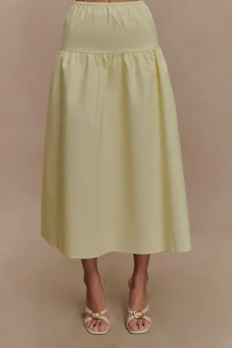 Amirah Midi Skirt – Lemon