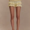 Amy Pointelle Knit Frill Bloomers – Lemon