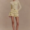 Amy Pointelle Knit Frill Bloomers – Lemon
