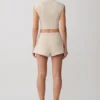 Anahita Linen Front Bows Short Sleeve Top – Natural Anahita Linen Front Bows Short Sleeve Top – Natural