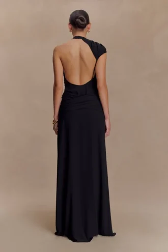 Analia Chiffon Maxi Dress – Black