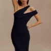 Anastasia One Shoulder Modal Midi Dress – Black Anastasia One Shoulder Modal Midi Dress – Black