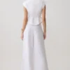 Raya Mid Rise Wide Leg Linen Pant – White Raya Mid Rise Wide Leg Linen Pant – White