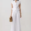 Andina Shortsleeve Linen Top – White Andina Shortsleeve Linen Top – White