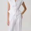 Andina Shortsleeve Linen Top – White Andina Shortsleeve Linen Top – White