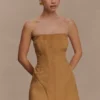 Andy Faux Suede Mini Dress – Camel